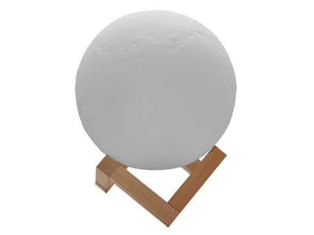 Επαναφορτιζόμενο Διακοσμητικό Ανάγλυφο Φωτιστικό Αφής 3D Moon 20cm RGBW Ντιμαριζόμενο με Ασύρματο Χειριστήριο GloboStar 07030