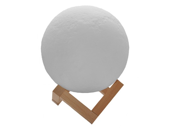 Επαναφορτιζόμενο Διακοσμητικό Ανάγλυφο Φωτιστικό Αφής 3D Moon 20cm RGBW Ντιμαριζόμενο με Ασύρματο Χειριστήριο GloboStar 07030