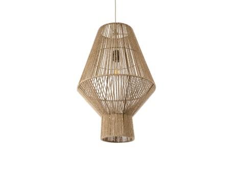 GLOBOSTAR® CAYMAN 01853 Boho Κρεμαστό Φωτιστικό Οροφής με Ντουί 1 x E27 AC 220-240V IP20 - Μπεζ - Μ40 x Π40 x Υ60cm