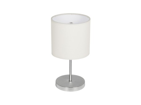 GLOBOSTAR® GLOSSY 204-0077 Μοντέρνο Επιτραπέζιο Φωτιστικό Πορτατίφ με Ντουί 1 x E27 AC 220-240V IP20 - Ασημί & Μπεζ - Μ19 x Π19 x Υ36cm