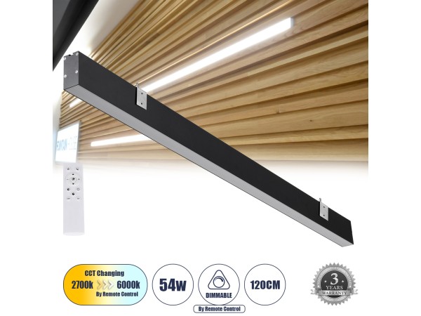 GLOBOSTAR® FELIX 61028-W Μοντέρνο Φωτιστικό Τοίχου - Απλίκα LED 54W 6500lm 120° AC 220-240V IP20 Ρυθμιζόμενο Λευκό CCT με On/Off 2700K/4500K/6000K - Lumileds SMD Chip - Μαύρο Ματ - Μ120 x Π3.5 x Υ7cm - 3 Χρόνια Εγγύηση GLOBOSTAR® FELIX 61028-W Μοντέρνο Φωτιστικό Τοίχου - Απλίκα LED 54W 6500lm 120° AC 220-240V IP20 Ρυθμιζόμενο Λευκό CCT με On/Off 2700K/4500K/6000K - Lumileds SMD Chip - Μαύρο Ματ - Μ120 x Π3.5 x Υ7cm - 3 Χρόνια Εγγύηση