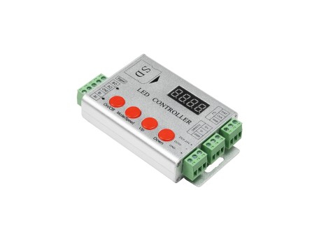 GloboStar® 73444 LED Digital RGB Controller DMX512 & Κάρτα SD για LED Digital RGB Προϊόντα 5v - 12v - 24v  HC03 2048 IC Μ12xΠ7xΥ2.5