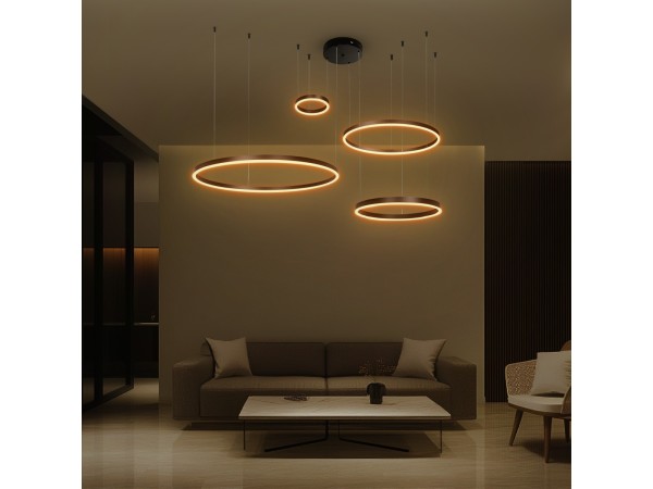 kelvo® VENOM KLV-101-0202 Κρεμαστό Φωτιστικό Οροφής LED 150W 15000lm 120° AC 220-240V IP20 Ρυθμιζόμενο Λευκό CCT με Χειριστήριο από 2700K έως 6000K Dimmable - Lumileds SMD Chip - Μαύρο Ματ - Μ150 x Π90 x Υ60cm - 3 Χρόνια Εγγύηση