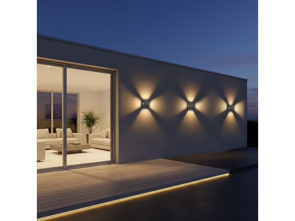 kelvo® ARKOS KLV-101-0111 Φωτιστικό Τοίχου / Απλίκα LED 8W 840lm 15° AC 220-240V Αδιάβροχο IP65 Θερμό Λευκό 2700K - CREE SMD Chip & TÜV SÜD Driver - Γκρι Ανθρακί Ματ - Μ14 x Π5.5 x Υ14cm - 5 Χρόνια Εγγύηση