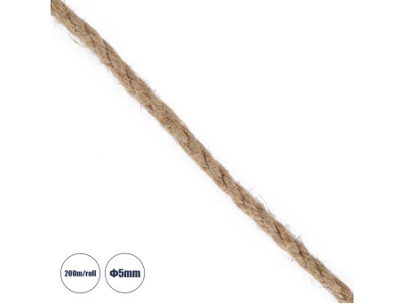 GLOBOSTAR® DECOR-ROPE 35050 Τριχιά Πλεκτό Σχοινί IP20 - Μπεζ - Μ20000 x Π0.5 x Υ0.5cm