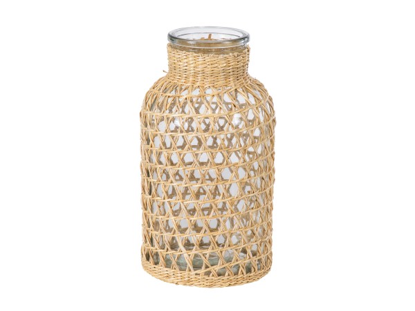 GloboStar® MANDY 35631 Διακοσμητικό Βάζο Γυάλινο Διάφανο με Μπαμπού Φ10.5 x Υ20cm GloboStar® MANDY 35631 Διακοσμητικό Βάζο Γυάλινο Διάφανο με Μπαμπού Φ10.5 x Υ20cm