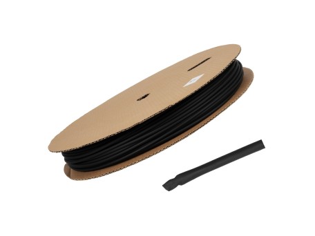 GLOBOSTAR® SHRINKTUBE 79816 Θερμοσυστελλόμενο Μακαρόνι Στεγανοποίησης για Neon Flex LED Αδιάβροχο IP65 - Μαύρο Ματ - Μ100 x Π0.4 x Υ0.4cm/Π0.2 x Υ0.2cm