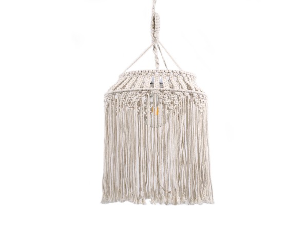 GLOBOSTAR® ALGERIA 36202 Μοντέρνο Κρεμαστό Φωτιστικό Οροφής με Ντουί 1 x E27 AC 220-240V IP20 - Μπεζ - Μ40 x Π40 x Υ50cm