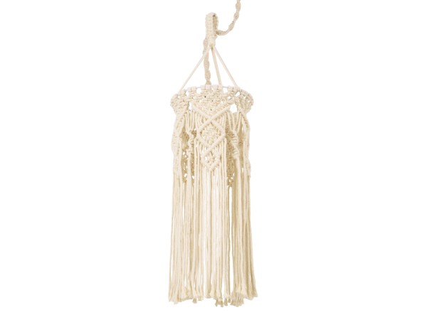 GLOBOSTAR® BAHRI 36211 Boho Κρεμαστό Φωτιστικό Οροφής με Ντουί 1 x E27 AC 220-240V IP20 - Μπεζ - Μ20 x Π20 x Υ65cm