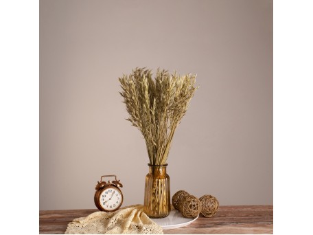 GloboStar® WILDOAT 36501 Αποξηραμένο Φυτό Αγριοβρώμη - Μπουκέτο Διακοσμητικών Κλαδιών Μπεζ - Πράσινο Υ60cm - Σετ 100 τμχ