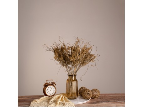 GloboStar® FERNGRASS 36556 Αποξηραμένο Φυτό Φτερόχορτο - Μπουκέτο Διακοσμητικών Κλαδιών Μπεζ Υ60cm - Σετ 50 τμχ