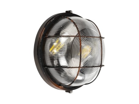 GLOBOSTAR® BOATLIGHT 61624 Vintage Φωτιστικό Καραβοχελώνα Τοίχου & Οροφής με Ντουί 2 x E27 AC 220-240V Αδιάβροχο IP65 - Χάλκινο Παλαιωμένο Εφέ Σκουριάς Ματ - Μ24 x Π24 x Υ11cm