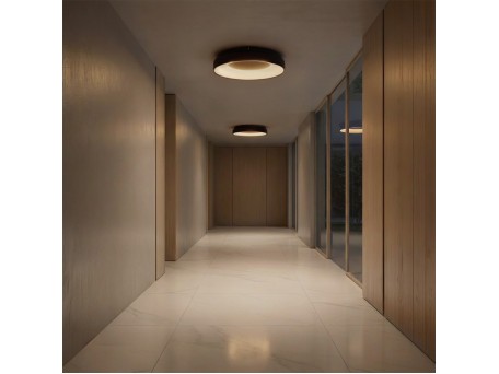 kelvo® SALEM KLV-101-0280 Φωτιστικό Οροφής LED 75W 7500lm 120° AC 220-240V IP20 Ρυθμιζόμενο Λευκό CCT με Χειριστήριο από 2700K έως 6000K Dimmable - Lumileds SMD Chip - Καφέ Ματ - Μ45 x Π45 x Υ9.5cm - 3 Χρόνια Εγγύηση