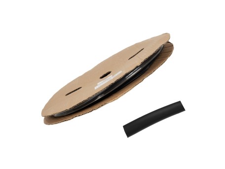 GLOBOSTAR® SHRINKTUBE 79817 Θερμοσυστελλόμενο Μακαρόνι Στεγανοποίησης για Neon Flex LED Αδιάβροχο IP65 - Μαύρο Ματ - Μ100 x Π0.8 x Υ0.8cm/Π0.4 x Υ0.4cm