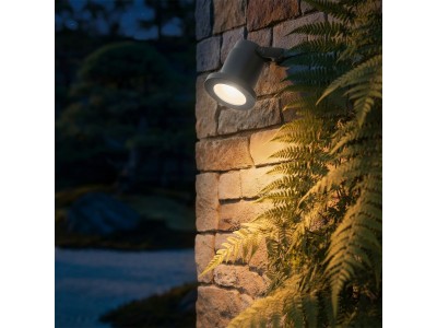 kelvo® GARDELINI KLV-101-0002-V2 Φωτιστικό Σποτ Τοίχου με Βάση για Λάμπα MR16 με Ντουί GU10 AC 220-240V Αδιάβροχο IP65 - Γκρι Ανθρακί Ματ - Μ10 x Π10 x Υ30cm