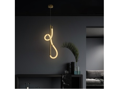 kelvo® GLOW KLV-101-0160 Κρεμαστό Φωτιστικό Οροφής LED 24W 2400lm 360° AC 220-240V IP20 Ρυθμιζόμενο Λευκό CCT με On/Off 2700K/4500K/6000K - Lumileds SMD Chip - Χρυσό Πλατίνα - Μ30 x Π17 x Υ66cm - 3 Χρόνια Εγγύηση