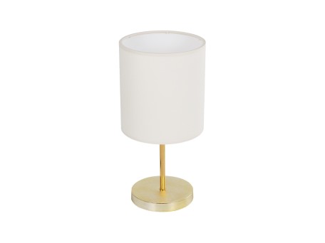 GLOBOSTAR® GLOSSY 204-0078 Μοντέρνο Επιτραπέζιο Φωτιστικό Πορτατίφ με Ντουί 1 x E27 AC 220-240V IP20 - Χρυσό & Μπεζ - Μ19 x Π19 x Υ38cm