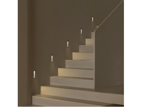 kelvo® STEPART KLV-101-0093 Χωνευτό Φωτιστικό Σκαλοπατιού / Διαδρόμου LED 3W 375lm 45° AC 220-240V Αδιάβροχο IP65 Θερμό Λευκό 2700K - Lumileds SMD Chip & TÜV SÜD Driver - Γκρι Ανθρακί Ματ - Μ6.5 x Π6.5 x Υ21cm / Q5.4 x 18.9cm - 5 Χρόνια Εγγύηση