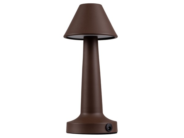 GloboStar® MOLLY 76519 Επαναφορτιζόμενο Επιτραπέζιο Φωτιστικό Πορτατίφ LED 1.5W 105lm 120° DC 5V IP44 Θερμό Λευκό 2700K Dimmable Καφέ Αλουμίνιο - Μ10 x Π10 x Υ23cm - 2 Xρόνια Εγγύηση