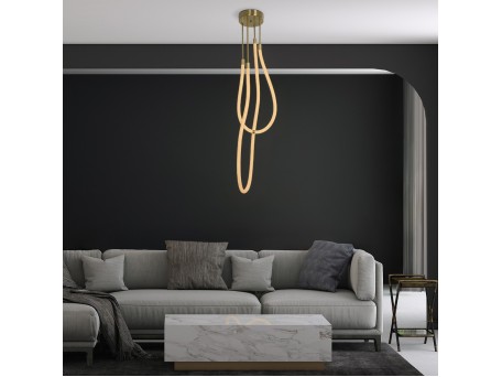 kelvo® GLOW KLV-101-0153 Φωτιστικό Οροφής LED 42W 4200lm 360° AC 220-240V IP20 Ρυθμιζόμενο Λευκό CCT με Χειριστήριο από 2700K έως 6000K Dimmable - Lumileds SMD Chip - Χρυσό Πλατίνα - Μ50 x Π50 x Υ70cm - 3 Χρόνια Εγγύηση