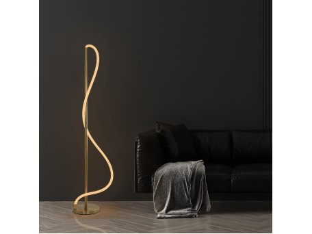 kelvo® GLOW KLV-101-0173 Επιδαπέδιο Φωτιστικό LED 30W 3000lm 360° AC 220-240V IP20 Ρυθμιζόμενο Λευκό CCT με Αφή 2700K/4500K/6000K Dimmable - Lumileds SMD Chip - Χρυσό Πλατίνα - Μ45 x Π45 x Υ160cm - 3 Χρόνια Εγγύηση