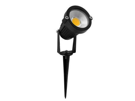 GLOBOSTAR® ROOT 75584 Φωτιστικό Σποτ για Φυτά - Δέντρα με Βάση Κήπου / Καρφωτό LED 5W 525lm 35° DC 12V Αδιάβροχο IP67 Ultra Θερμό Λευκό 2200K Dimmable - Bridgelux COB Chip - Μαύρο - Μ6 x Π6 x Υ12.5cm - 2 Χρόνια Εγγύηση