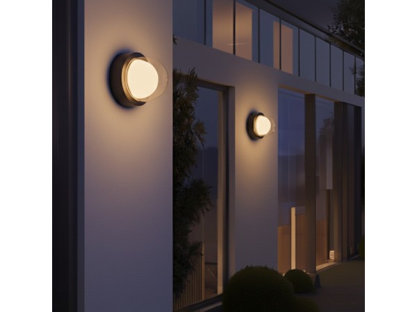 kelvo® NEXA KLV-101-0248 Φωτιστικό Τοίχου / Απλίκα LED 6W 600lm 180° AC 220-240V Αδιάβροχο IP65 Θερμό Λευκό 2700K - Sanan SMD Chip & TÜV SÜD Driver - Μαύρο Ματ - Μ11 x Π8.5 x Υ11cm - 5 Χρόνια Εγγύηση