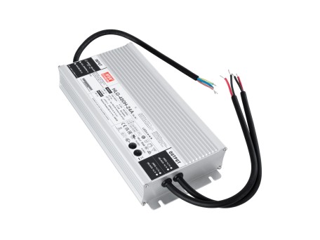 GLOBOSTAR® MEANWELL-HLG480H-24A 90795 Τροφοδοτικό/Μετασχηματιστής Class I SELV 480W 20A AC 220-240V σε DC 24V Αδιάβροχο IP65 - Ρυθμιζόμενo από DC 20.4V έως DC 25.2V - Ασημί - Μ26.2 x Π12.5 x Υ4.4cm - 3 Χρόνια Εγγύηση