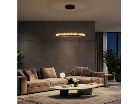 kelvo® DIAMOND KLV-101-0229 Κρεμαστό Φωτιστικό Οροφής LED 45W 4500lm 180° AC 220-240V IP20 Ρυθμιζόμενο Λευκό CCT με Χειριστήριο από 2700K έως 6000K Dimmable - Lumileds SMD Chip - Μαύρο Ματ - Μ60 x Π60 x Υ3cm - 3 Χρόνια Εγγύηση