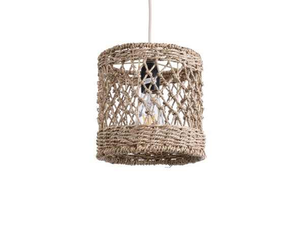GLOBOSTAR® ECUADOR 02120 Boho Κρεμαστό Φωτιστικό Οροφής με Ντουί 1 x E27 AC 220-240V IP20 - Μπεζ - Μ20 x Π20 x Υ20cm