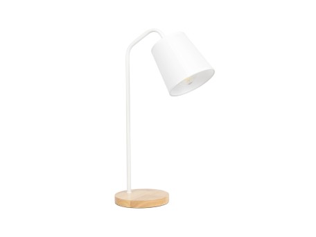 GLOBOSTAR® RIBBON 01574 Μοντέρνο Επιτραπέζιο Φωτιστικό Πορτατίφ με Ντουί 1 x E27 AC 220-240V IP20 - Λευκό & Μπεζ - Μ15 x Π30 x Υ49cm