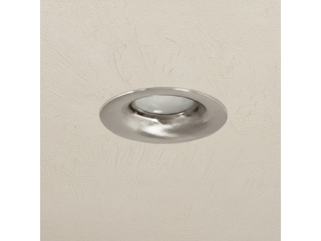 kelvo® LAMDA KLV-101-0046 Χωνευτό Φωτιστικό Downlight Σποτ Μπάνιου για Λάμπα MR16 με Ντουί GU10 AC 220-240V Αδιάβροχο IP65 - Νίκελ Βούρτσας - Μ8.5 x Π8.5 x Υ3.5cm / Q7.5cm