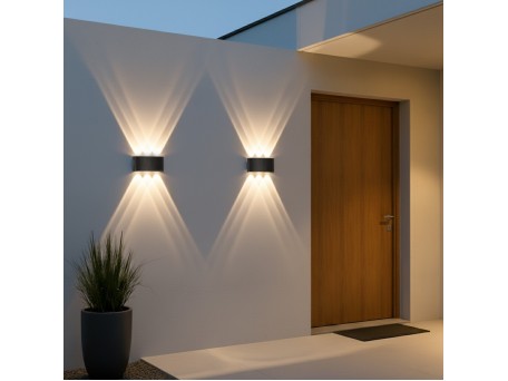 kelvo® SIXOAD KLV-101-0009 Φωτιστικό Τοίχου / Απλίκα LED 18W 1980lm 30° AC 220-240V Αδιάβροχο IP65 Φυσικό Λευκό 4500K - CREE XPE Chip & TÜV SÜD Driver - Μαύρο Ματ - Μ17 x Π4 x Υ8cm - 5 Χρόνια Εγγύηση