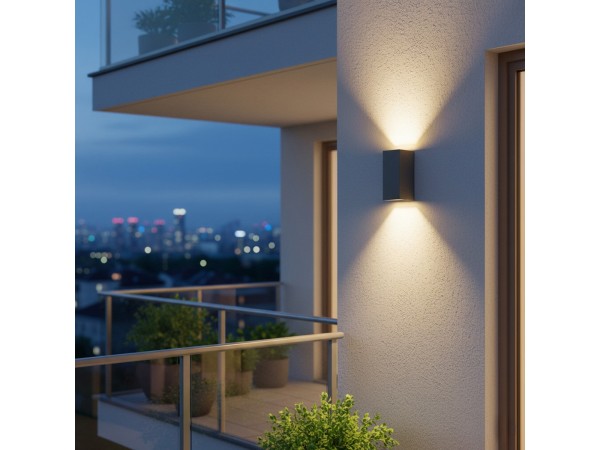 kelvo® BURANO KLV-101-0022 Φωτιστικό Τοίχου / Απλίκα για 2 Λάμπες MR16 με Ντουί GU10 AC 220-240V Αδιάβροχο IP65 - Γκρι Ανθρακί Ματ - Μ8 x Π8 x Υ15cm