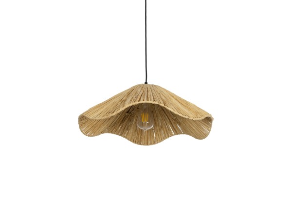 GLOBOSTAR® PAJERO 204-0177 Boho Κρεμαστό Φωτιστικό Οροφής Μονόφωτο 1 x E27 AC 220-240V IP20 Μπεζ - Μ50 x Π50 x Υ20cm
