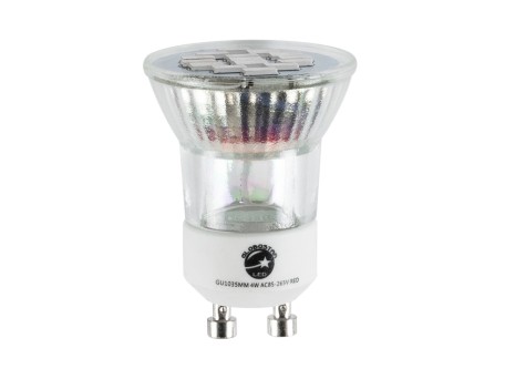 GloboStar® 76009 Σποτ LED GU10 MR11 4W 300lm 120° AC 85-265V με Λευκό Γαλακτερό Γυαλί Κόκκινο - 2 Χρόνια Εγγύηση