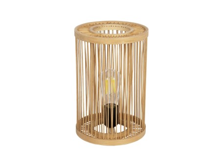 GLOBOSTAR® NOMAD 02000 Boho Επιτραπέζιο Φωτιστικό Πορτατίφ με Ντουί 1 x E27 AC 220-240V IP20 - Μπεζ - Μ20 x Π20 x Υ30cm