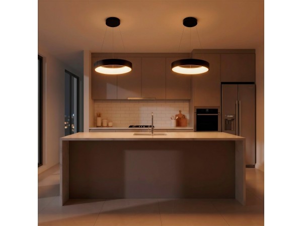 kelvo® SALEM KLV-101-0285 Κρεμαστό Φωτιστικό Οροφής LED 75W 7500lm 120° AC 220-240V IP20 Ρυθμιζόμενο Λευκό CCT με Χειριστήριο από 2700K έως 6000K Dimmable - Lumileds SMD Chip - Μαύρο Ματ - Μ45 x Π45 x Υ6cm - 3 Χρόνια Εγγύηση