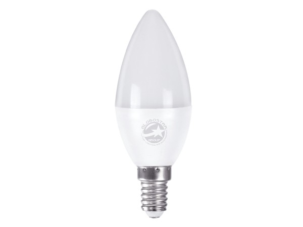 GLOBOSTAR® CANDLE 60000 Λάμπα Κεράκι E14 C37 LED 4W 400lm 260° AC 220-240V IP20 Ψυχρό Λευκό 6000K - Lumileds SMD Chip - Λευκό Γαλακτερό - Μ3.7 x Π3.7 x Υ10cm - 3 Χρόνια Εγγύηση