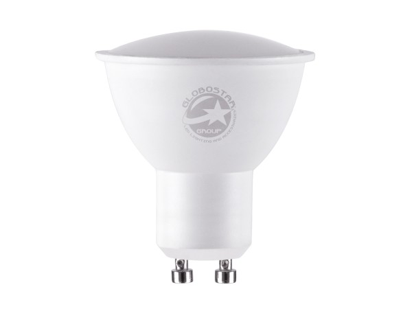 GLOBOSTAR® FLOODO 60096 Σποτ GU10 MR16 LED 4W 400lm 120° AC 220-240V IP20 Ψυχρό Λευκό 6000K - Bridgelux SMD Chip - Μ5 x Π5 x Υ5.8cm - 3 Χρόνια Εγγύηση