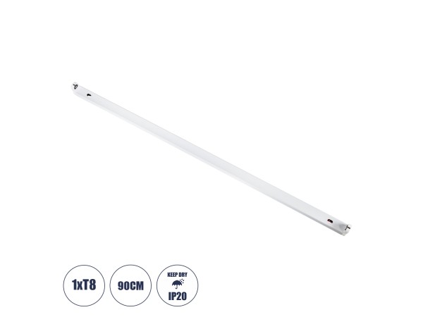 GloboStar® TUBATO 60148 Μεταλλικό Σκαφάκι για 1 x Λάμπα 90CM T8 G13 LED AC 220-240V IP20 Μ90 x Π3.4 x Υ4.3cm - 5 Χρόνια Εγγύηση GloboStar® TUBATO 60148 Μεταλλικό Σκαφάκι για 1 x Λάμπα 90CM T8 G13 LED AC 220-240V IP20 Μ90 x Π3.4 x Υ4.3cm - 5 Χρόνια Εγγύηση