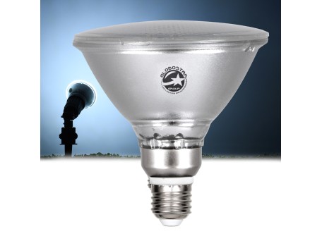 GLOBOSTAR® GARDENPAR 60226 Σποτ E27 PAR38 Σκληρού Υάλου LED 18W 1800lm 60° AC 220-240V Αδιάβροχο IP65 Ψυχρό Λευκό 6000K - Μ12 x Π12 x Υ13cm - 3 Χρόνια Εγγύηση