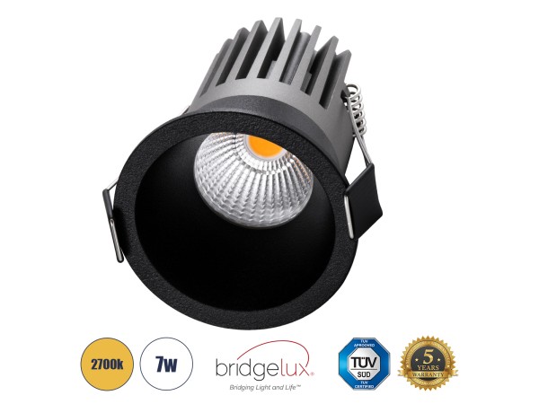 GLOBOSTAR® MICRO-B 60245 Χωνευτό Downlight Σποτ LED 7W 875lm 38° AC 220-240V IP20 Θερμό Λευκό 2700K - Bridgelux COB Chip & TÜV SÜD Driver - Μαύρο Ματ - Μ6 x Π6 x Υ7.8cm / Q5cm - 5 Χρόνια Εγγύηση GLOBOSTAR® MICRO-B 60245 Χωνευτό Downlight Σποτ LED 7W 875lm 38° AC 220-240V IP20 Θερμό Λευκό 2700K - Bridgelux COB Chip & TÜV SÜD Driver - Μαύρο Ματ - Μ6 x Π6 x Υ7.8cm / Q5cm - 5 Χρόνια Εγγύηση
