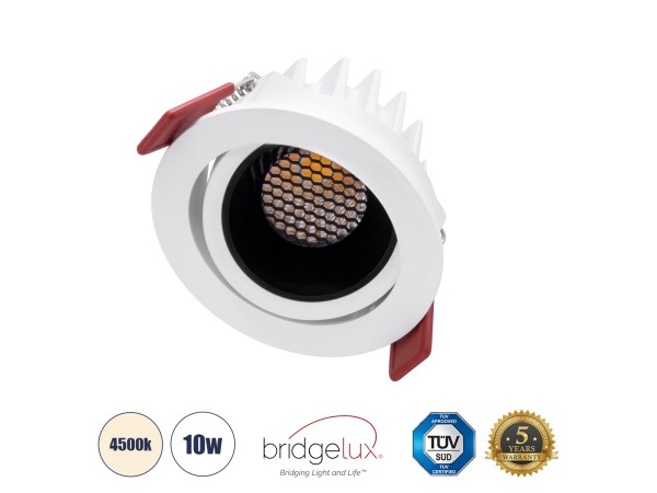 GLOBOSTAR® LEO-R 60282 Χωνευτό Κινούμενο Downlight Σποτ με Honeycomb Anti Glare Reflector LED 10W 1300lm 38° AC 220-240V IP20 Φυσικό Λευκό 4500K - Bridgelux COB Chip & TÜV SÜD Driver - Λευκό & Μαύρο Ματ - Μ8.5 x Π8.5 x Υ6.6cm / Q7.5cm - 5 Χρόνια Εγγύηση GLOBOSTAR® LEO-R 60282 Χωνευτό Κινούμενο Downlight Σποτ με Honeycomb Anti Glare Reflector LED 10W 1300lm 38° AC 220-240V IP20 Φυσικό Λευκό 4500K - Bridgelux COB Chip & TÜV SÜD Driver - Λευκό & Μαύρο Ματ - Μ8.5 x Π8.5 x Υ6.6cm / Q7.5cm - 5 Χρόνια Εγγύηση