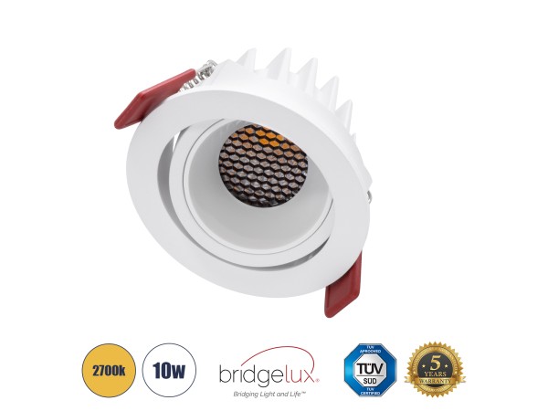GLOBOSTAR® LEO-R 60285 Χωνευτό Κινούμενο Downlight Σποτ με Honeycomb Anti Glare Reflector LED 10W 1250lm 38° AC 220-240V IP20 Θερμό Λευκό 2700K - Bridgelux COB Chip & TÜV SÜD Driver - Λευκό Ματ - Μ8.5 x Π8.5 x Υ6.6cm / Q7.5cm - 5 Χρόνια Εγγύηση GLOBOSTAR® LEO-R 60285 Χωνευτό Κινούμενο Downlight Σποτ με Honeycomb Anti Glare Reflector LED 10W 1250lm 38° AC 220-240V IP20 Θερμό Λευκό 2700K - Bridgelux COB Chip & TÜV SÜD Driver - Λευκό Ματ - Μ8.5 x Π8.5 x Υ6.6cm / Q7.5cm - 5 Χρόνια Εγγύηση