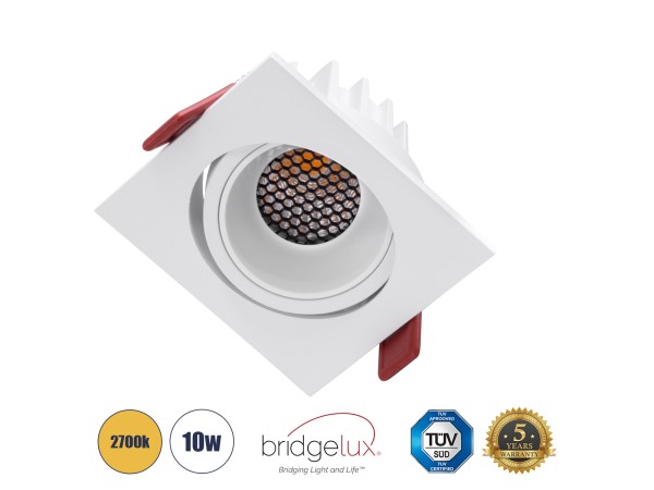 GLOBOSTAR® LEO-SQ 60291 Χωνευτό Κινούμενο Downlight Σποτ με Honeycomb Anti Glare Reflector LED 10W 1250lm 38° AC 220-240V IP20 Θερμό Λευκό 2700K - Bridgelux COB Chip & TÜV SÜD Driver - Λευκό Ματ - Μ8.5 x Π8.5 x Υ6.6cm / Q7.5 x 7.5cm - 5 Χρόνια Εγγύηση GLOBOSTAR® LEO-SQ 60291 Χωνευτό Κινούμενο Downlight Σποτ με Honeycomb Anti Glare Reflector LED 10W 1250lm 38° AC 220-240V IP20 Θερμό Λευκό 2700K - Bridgelux COB Chip & TÜV SÜD Driver - Λευκό Ματ - Μ8.5 x Π8.5 x Υ6.6cm / Q7.5 x 7.5cm - 5 Χρόνια Εγγύηση