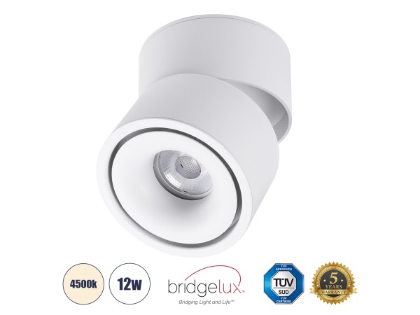 GLOBOSTAR® OMEGA-S 60298 Κινούμενο Downlight Σποτ LED 12W 1560lm 36° AC 220-240V IP20 Φυσικό Λευκό 4500K - Bridgelux COB Chip & TÜV SÜD Driver - Λευκό Ματ - Μ10 x Π10 x Υ10.5cm - 5 Χρόνια Εγγύηση GLOBOSTAR® OMEGA-S 60298 Κινούμενο Downlight Σποτ LED 12W 1560lm 36° AC 220-240V IP20 Φυσικό Λευκό 4500K - Bridgelux COB Chip & TÜV SÜD Driver - Λευκό Ματ - Μ10 x Π10 x Υ10.5cm - 5 Χρόνια Εγγύηση