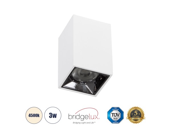 GLOBOSTAR® LUMINAR 60322 Downlight Σποτ LED 3W 420lm 36° AC 220-240V IP20 Φυσικό Λευκό 4500K - Osram SMD Chip & TÜV SÜD Driver - Λευκό Ματ - Μ4.2 x Π4.2 x Υ6.6cm - 5 Χρόνια Εγγύηση GLOBOSTAR® LUMINAR 60322 Downlight Σποτ LED 3W 420lm 36° AC 220-240V IP20 Φυσικό Λευκό 4500K - Osram SMD Chip & TÜV SÜD Driver - Λευκό Ματ - Μ4.2 x Π4.2 x Υ6.6cm - 5 Χρόνια Εγγύηση