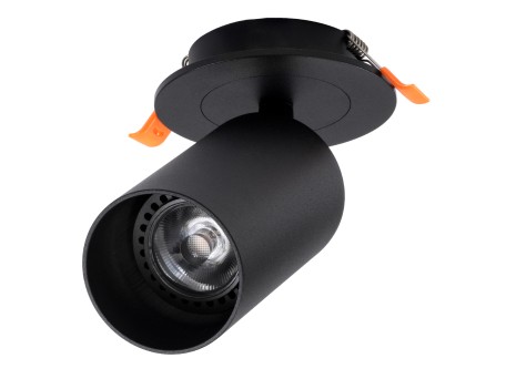 GLOBOSTAR® LEO 60350 Χωνευτό Κινούμενο Φωτιστικό Downlight Σποτ με Ντουί 1 x GU10 AC 220-240V IP20 - Μαύρο Ματ - Μ9 x Π9 x Υ17cm / Q7cm