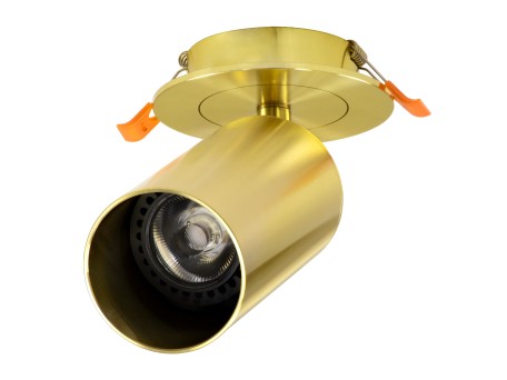 GLOBOSTAR® LEO 60352 Χωνευτό Κινούμενο Φωτιστικό Downlight Σποτ με Ντουί 1 x GU10 AC 220-240V IP20 - Χρυσό Πλατίνα - Μ9 x Π9 x Υ17cm / Q7cm